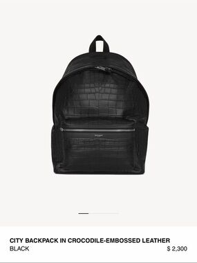 city backpack in crocodile embossed leather Saint Laurent Black Crocodile-Embossed Calfskin OLIVER'S transcend seasons and trends SAINT LAURENT CITY BACKPACK IN